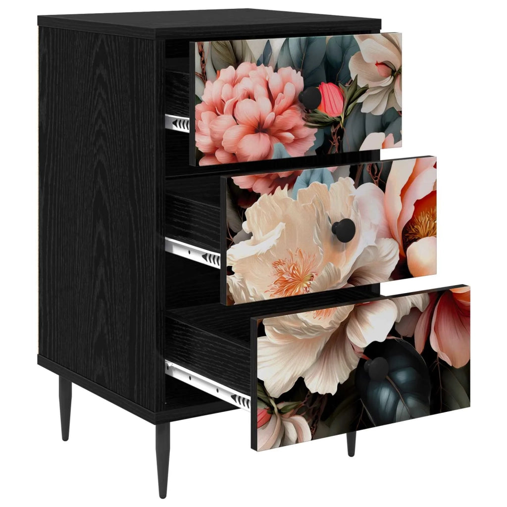 Armadio da Notte BORNE 2 pz Rovere Nero 36 x 33 x 61 cm 8007324