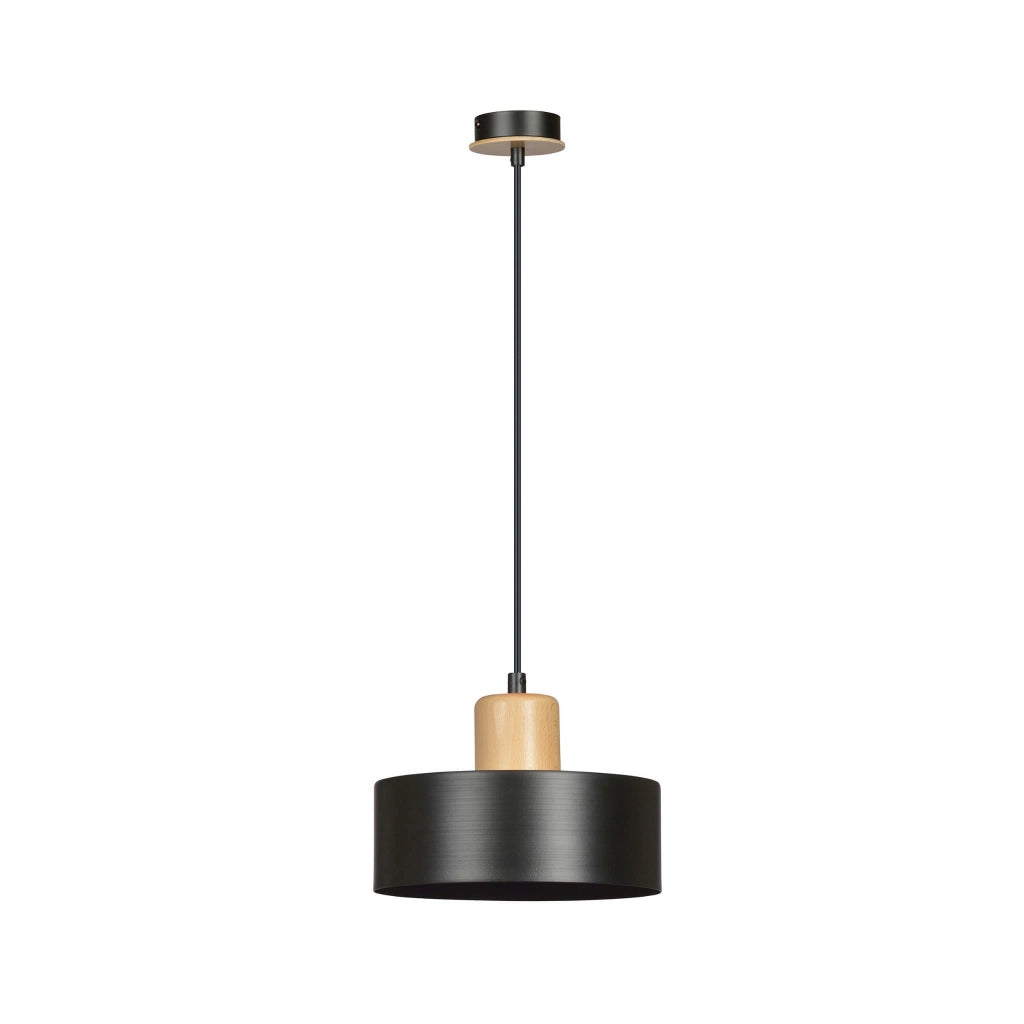 Lampada a sospensione Emibig Torin nera legno Ø25 E27