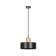Lampada a sospensione Emibig Torin nera legno Ø25 E27