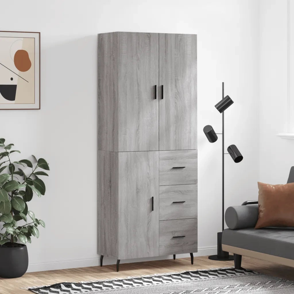Credenza | Madia | Buffet da pranzo | Armadio da pranzo Grigio Sonoma 69,5x34x180 cm in Legno Multistrato