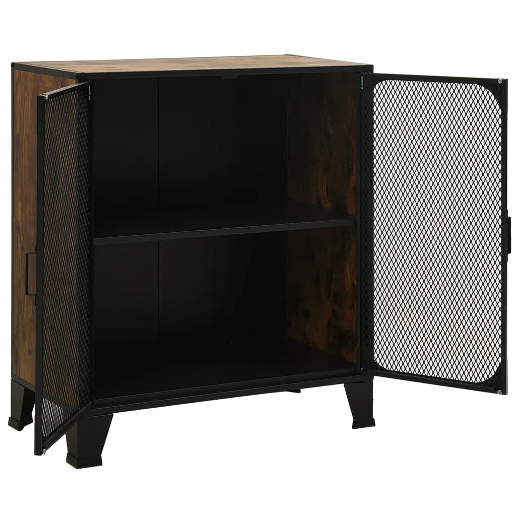 Armadietto Marrone Rustico 72x36x82 cm in Metallo e MDF 335907