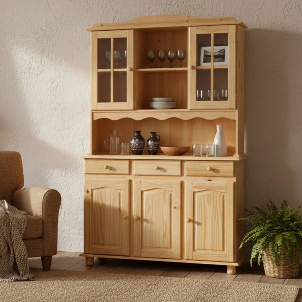 Madia Presezzo, Credenza 3 Cassetti, 130x32x198h cm Marrone Rovere