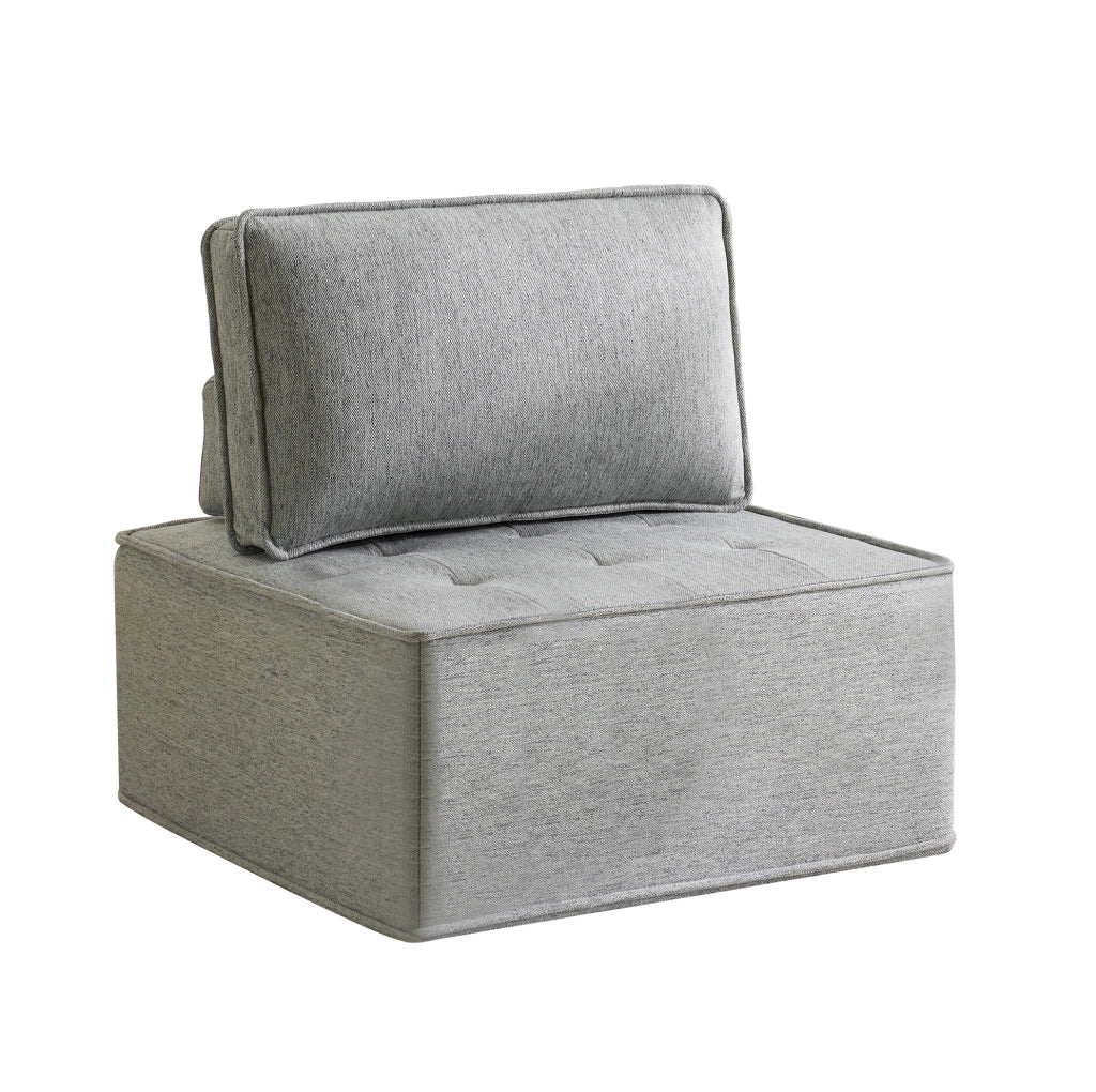 Poltrona modulare salvaspazio in lino grigio chiaro HOMVRA