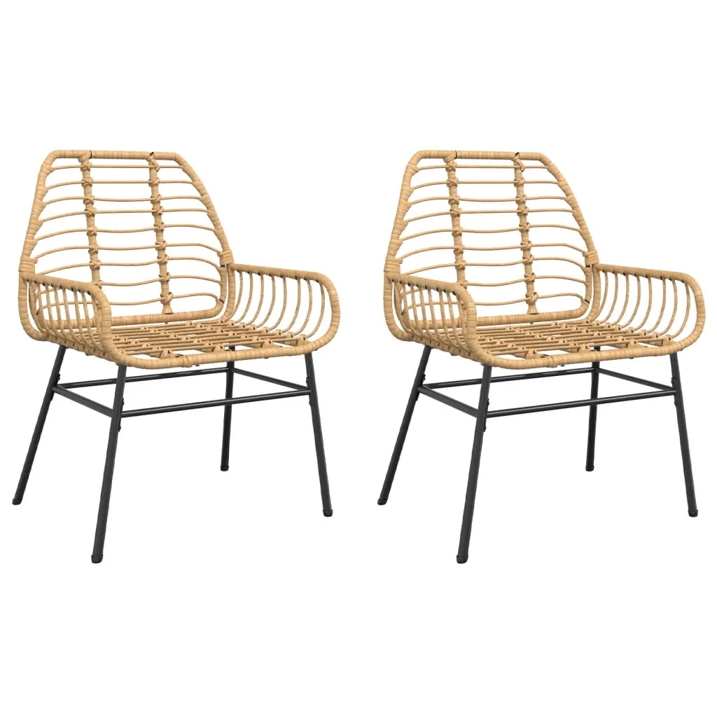 Sedie da Giardino 2 pz | Sedie da Esterno Marroni in Polyrattan