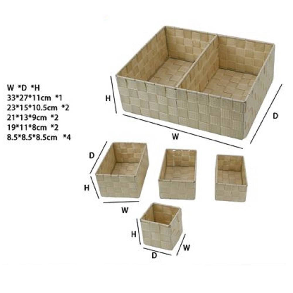 Trade Shop - Scatole In Tessuto Componibili Organizer Per Bagno Armadi Scaffali 79081 Beige -