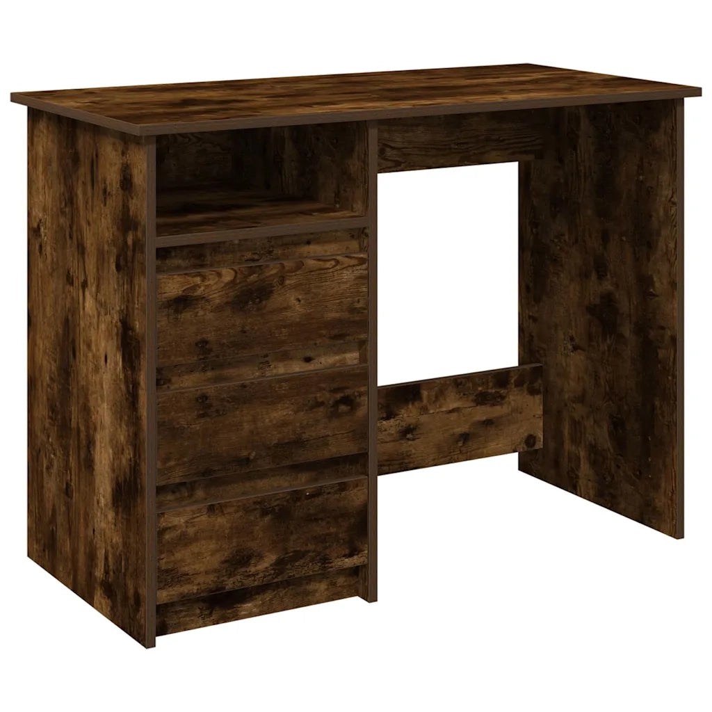 Scrivania | Tavolo da Ufficio Rovere Fumo 102x50x75 cm in Legno Multistrato