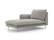 Cosmopolitan Design - Chaise longue sinistra "Vienna" in tessuto strutturato grigio chiaro 