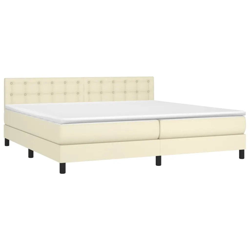 Giroletto a Molle con Materasso Crema 200x200 cm in Similpelle 3141145