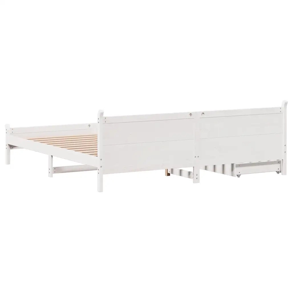 Letto matrimoniale | Letto per adulti | Letto senza Materasso Bianco 180x200 cm Legno Massello di Pino