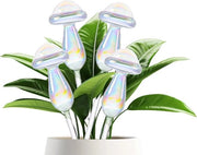 Palloni di irrigazione per piante - effetto arcobaleno - design fungo - riflettente - 4 pezzi - piante da appartamento - giardino - balcone
