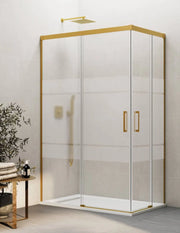 Box doccia ingresso angolare 2+2 THALASSA (BASIC) 100x90 cm Oro vetro serigrafato