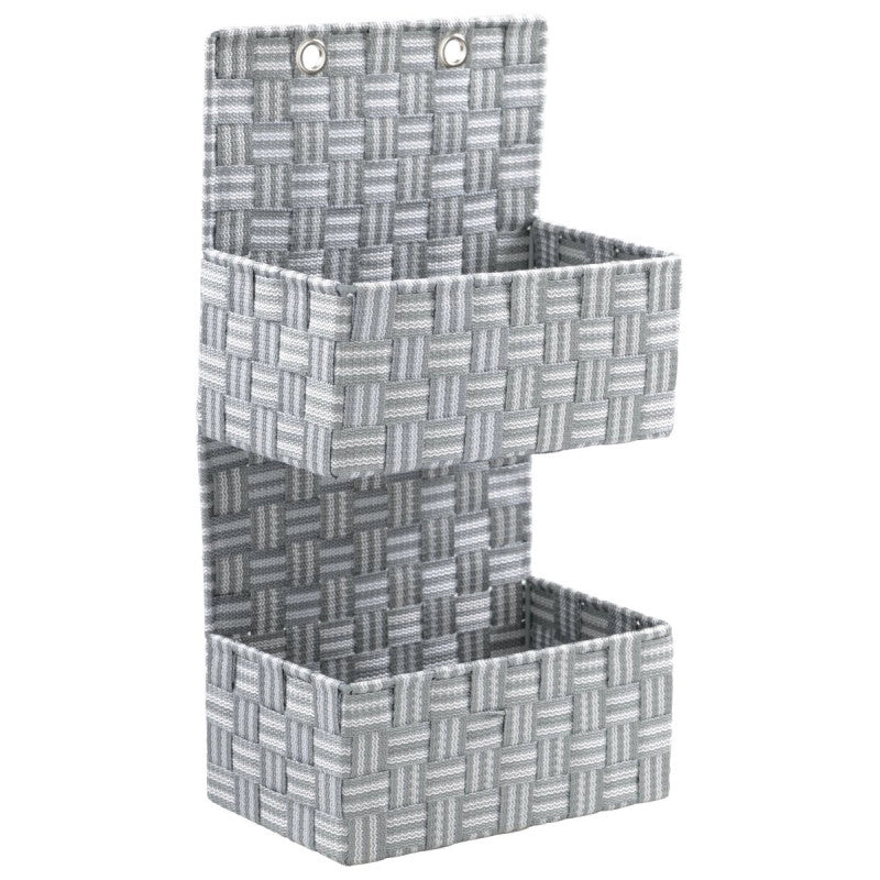 Set di 6 Portaoggetti Parete A Due Piani In Pp Intrecciato Grigio
25x15x11/48