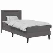 Letto singolo | Letto per adulti | Struttura letto con materasso Grigio 90 x 190 cm Similpelle