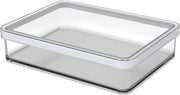 Scatola di stoccaggio rettangolare - BPA libero - 1 unità - trasparente/bianco - plastica - 1l