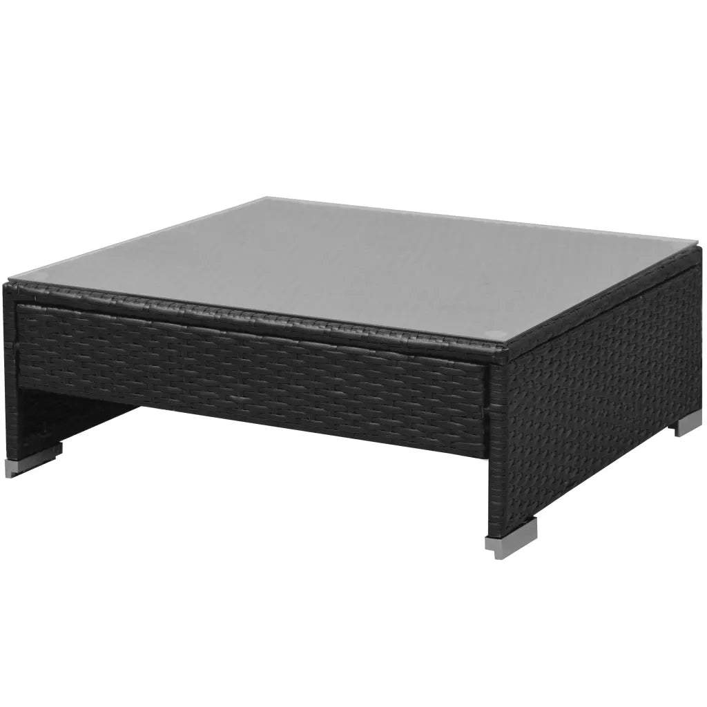 Set Divani da Giardino 7 pz con Tettoia in Polyrattan Nero cod mxl 41731