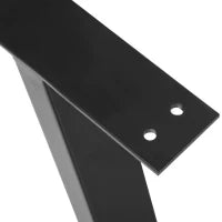 Set 2 Gambe per Tavolo Trapezoidali in Acciaio con 6 Fori e 12 Viti, 70x5x72 cm, Nero