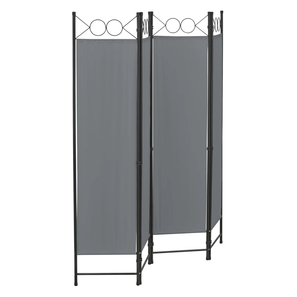 Schermo divisorio per la privacy a 4 pannelli 171 x 160 cm grigio scuro 03_0008062