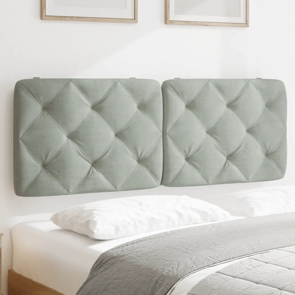 Cuscino Testiera Grigio Chiaro 140 cm in Velluto CFW4333930