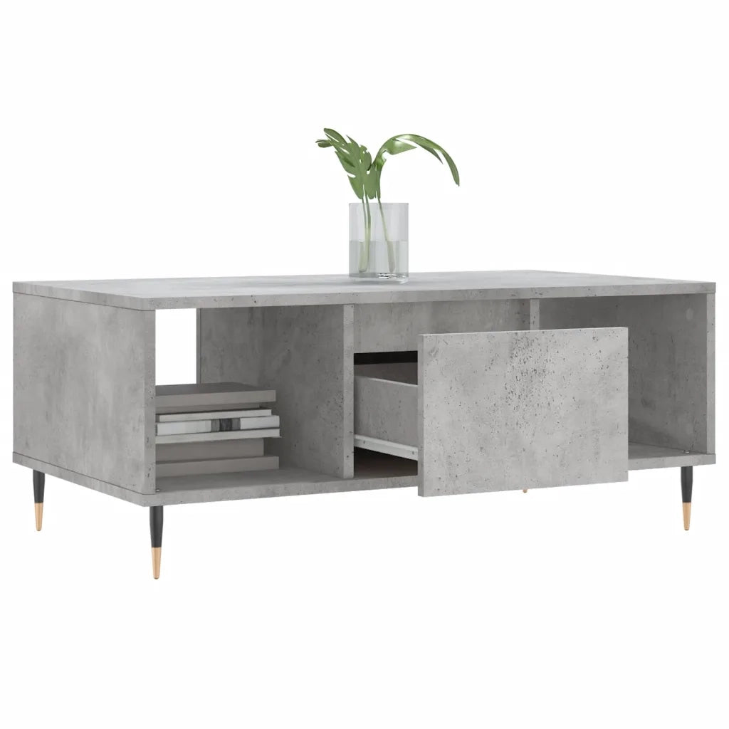 Tavolino Salotto Grigio Cemento 90x50x36,5 cm Legno Multistrato 830584