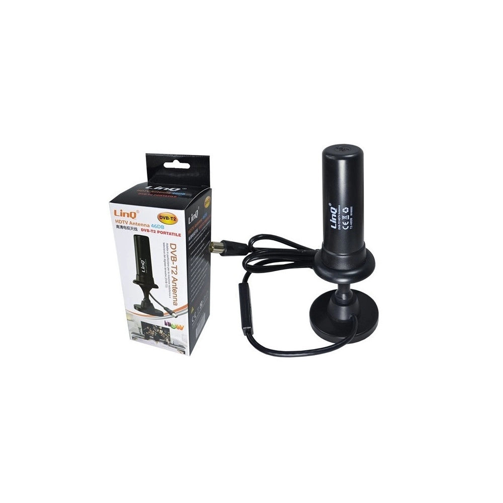 Trade Shop - Antenna Dvb-t2 Tv 46 Dbi Portatile Per Auto Camper Suv Con Calamita Per Esterno -