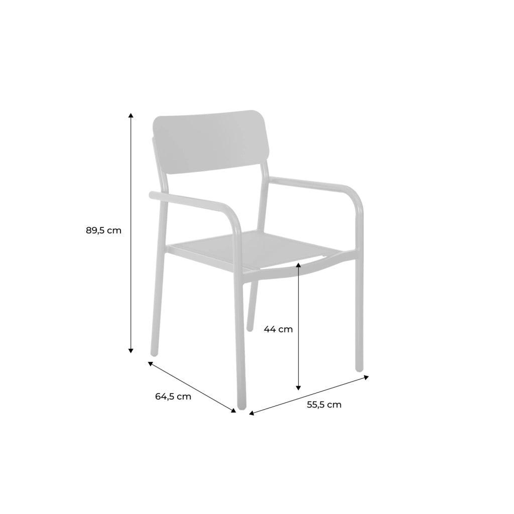 Set 4 sedie da giardino impilabili in alluminio e textilene, antracite