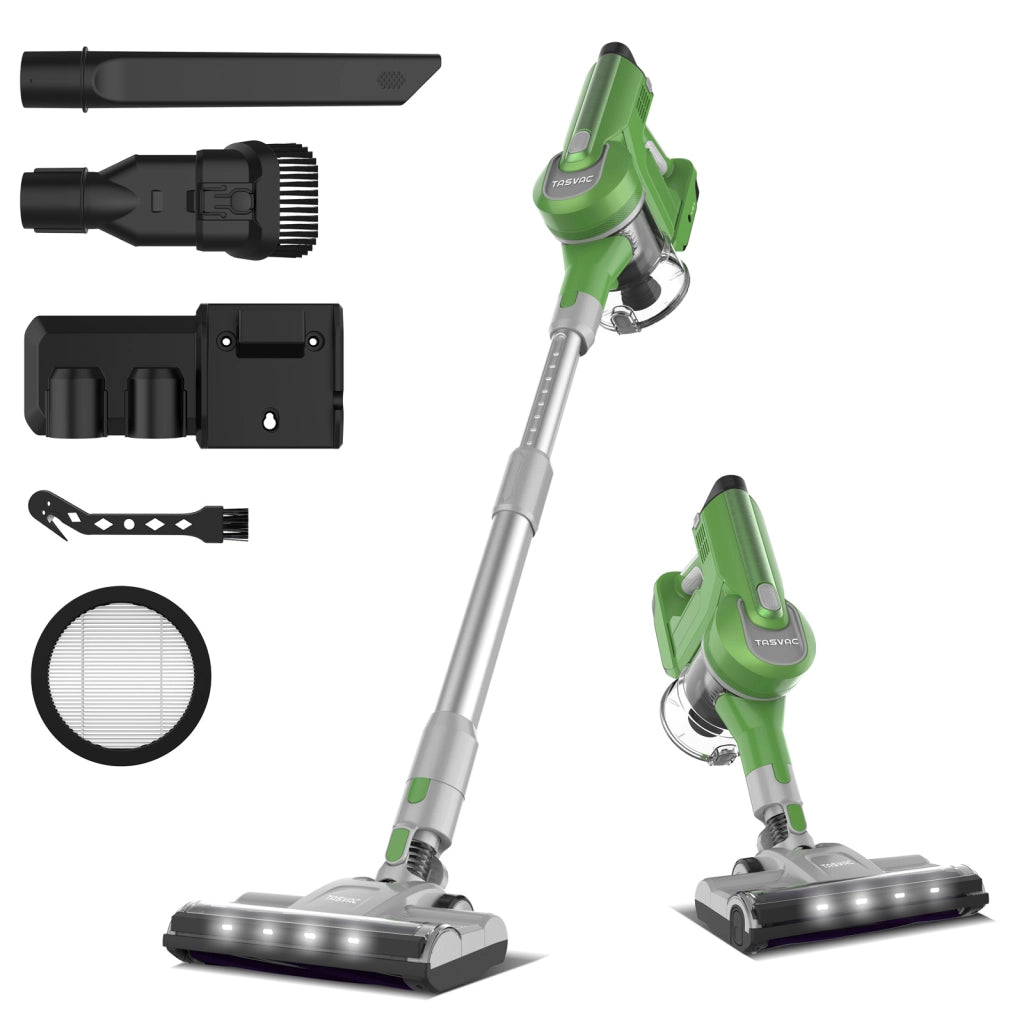 TASVAC S8 GREEN Aspirapolvere senza fili con display a LED e spazzola a rullo morbida