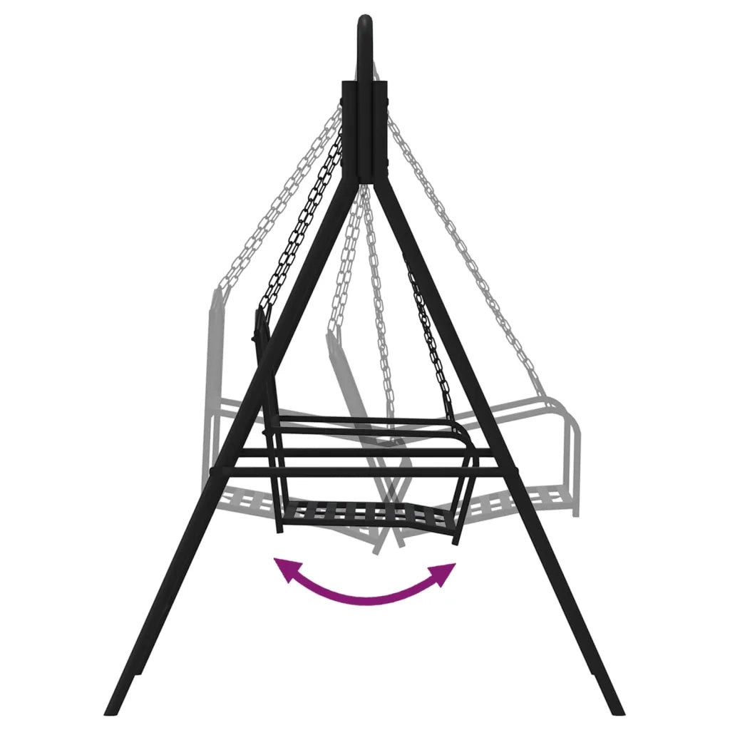 Panca da Giardino | Dondolo 124 cm in Acciaio Nero