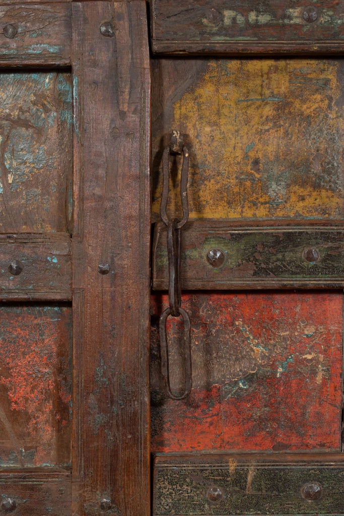 Biscottini Porta portone in legno massello e ferro da interno o da esterno vecchia e antica medievale scorrevole