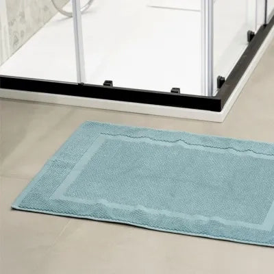 Tappeto scendi doccia 100% cotone verde acqua 45x64 cm