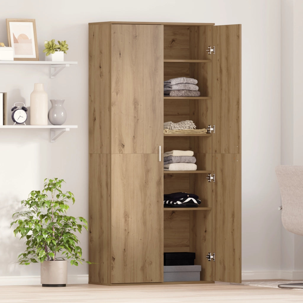 Highboard in Rovere Artigianale 80x35x180 cm in Legno Ingegnerizzato