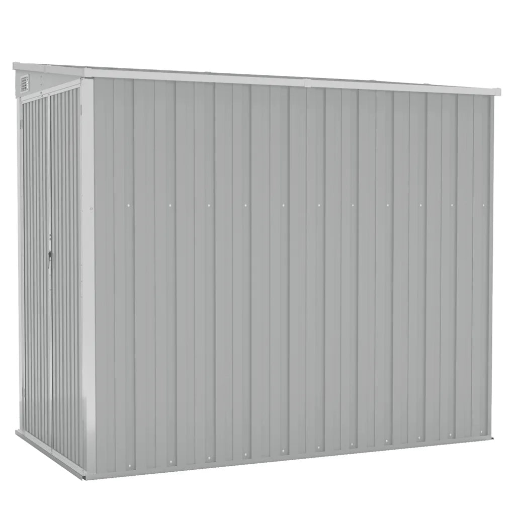 Capanno Giardino a Parete Grigio 118x194x178 cm Acciaio Zincato 316222