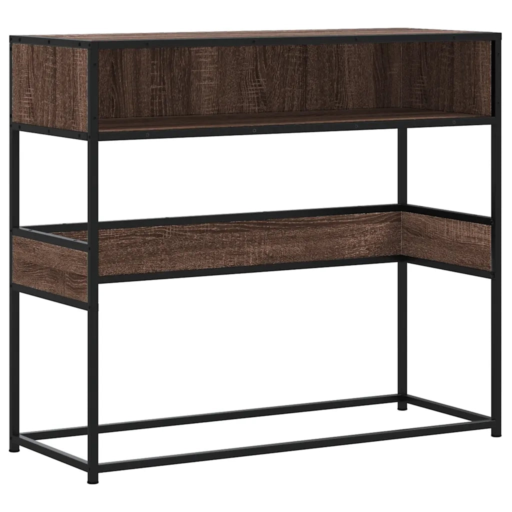 Tavolo Consolle | Tavolo d'Ingresso Rovere Marrone 90x35x80 cm Legno Multistrato
