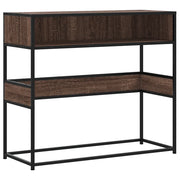 Tavolo Consolle | Tavolo d'Ingresso Rovere Marrone 90x35x80 cm Legno Multistrato