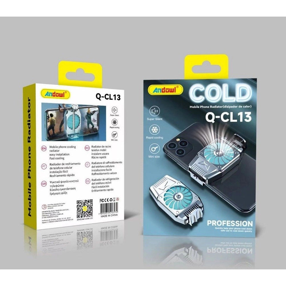 Trade Shop - Ventola Di Raffreddamento Qcl13 Usb Led Blu 5v Ventola Supporto Per Smartphone -