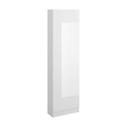 Scarpiera Arlanda, Portascarpe salvaspazio da ingresso, Mobiletto portascarpe a 1 anta a specchio, 50x27h186 cm, Bianco