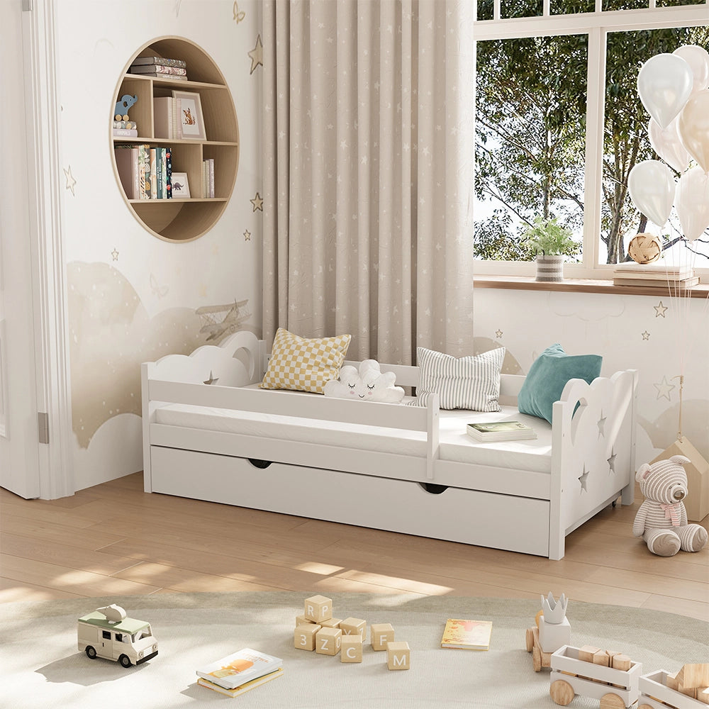 Vitalispa Letto per bambini Bianco 80x160 cm con cassetto e materasso
