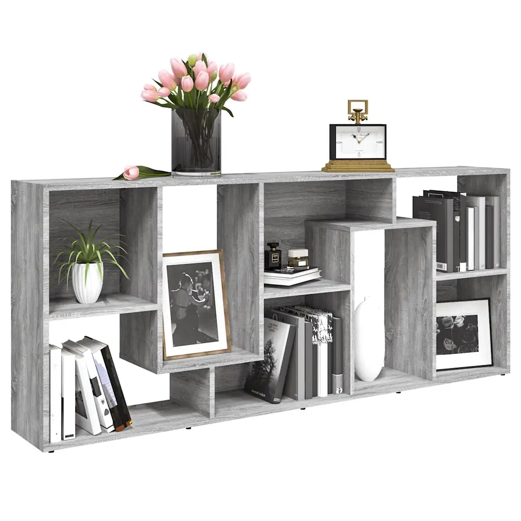Libreria-Scaffale per Libri-Mobile di Stoccaggio Grigio Sonoma 67x24x161 cm in Legno Ingegnerizzato