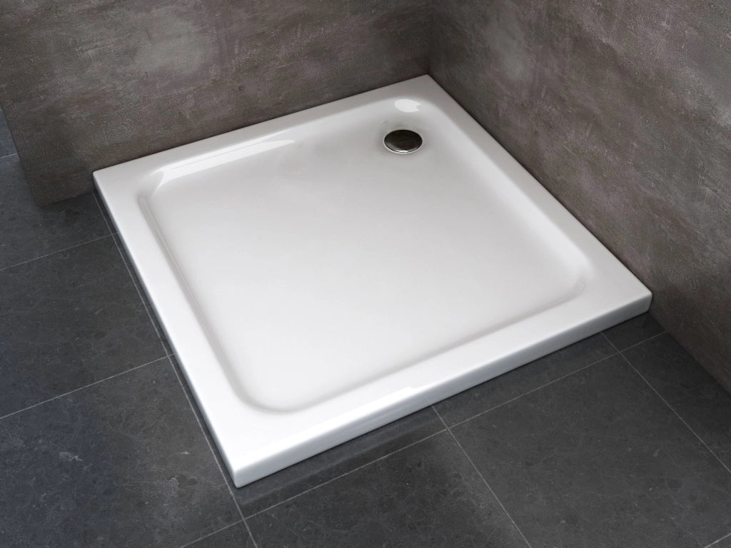 Piatto Doccia Ribassato Quadrato In Abs H 5cm Con Piletta Inclusa 90x90