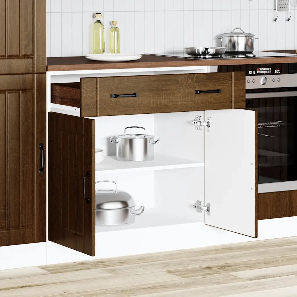 Base da Cucina-Mobile Base da Cucina Lucca Rovere Marrone in Legno Multistrato 730008