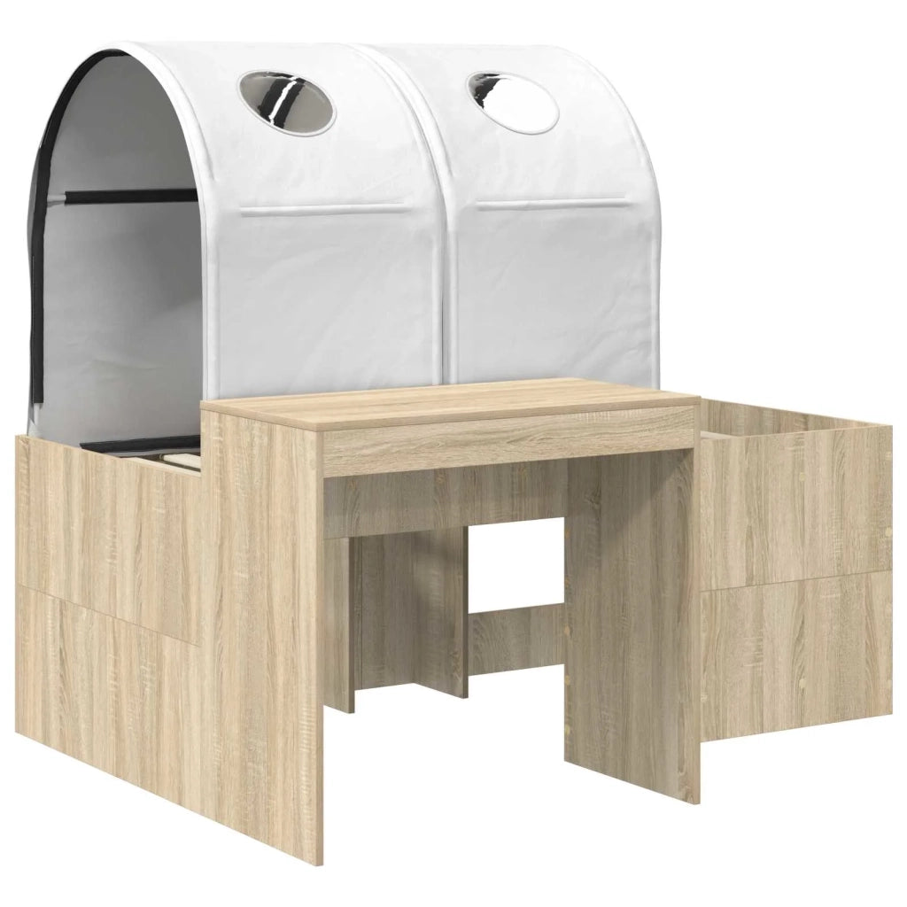 Letto con Tunnel 3 pz Rovere Artigianale e Bianco 3423521