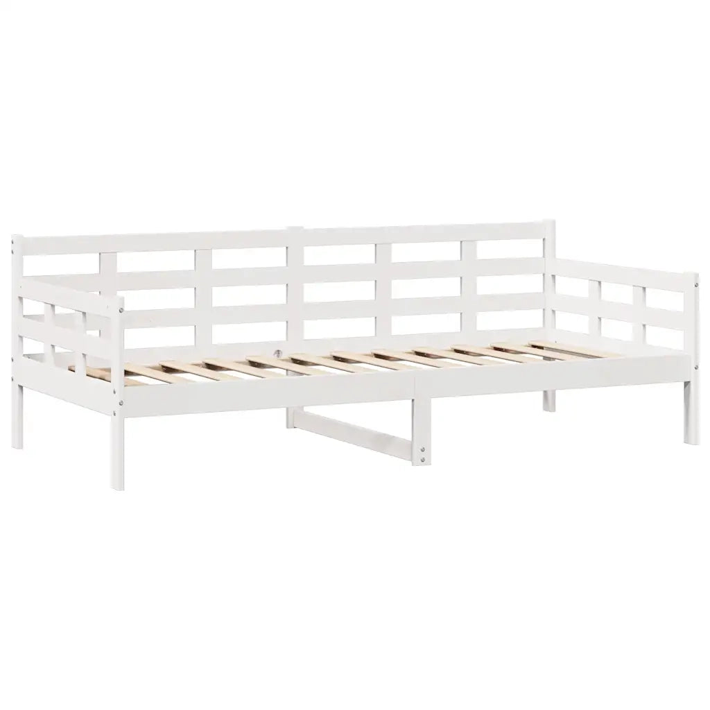 Dormeuse con Cassetti Bianco 90x200 cm Legno Massello di Pino 3302139