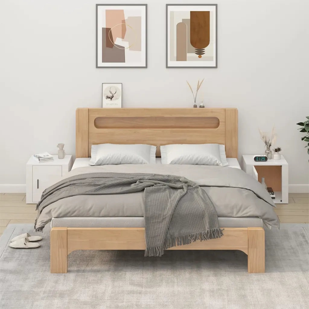 Set di 2 Comodini | Armadio da Notte | Mobiletto da notte in Bianco Lucido 50x39x47 cm
