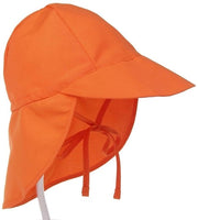 Cappello per bambini, ombrello estivo per bambini, cappello flapper con protezione collo e nastri, cappello per bambini con protezione UV (S: adatto per capelli con circonferenza 48-54 cm) - Arancione