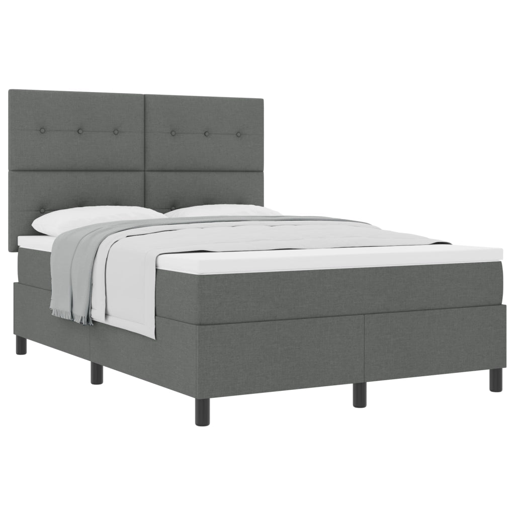 Letto a Rete a Molle Grigio Scuro 140x200 cm Tessuto