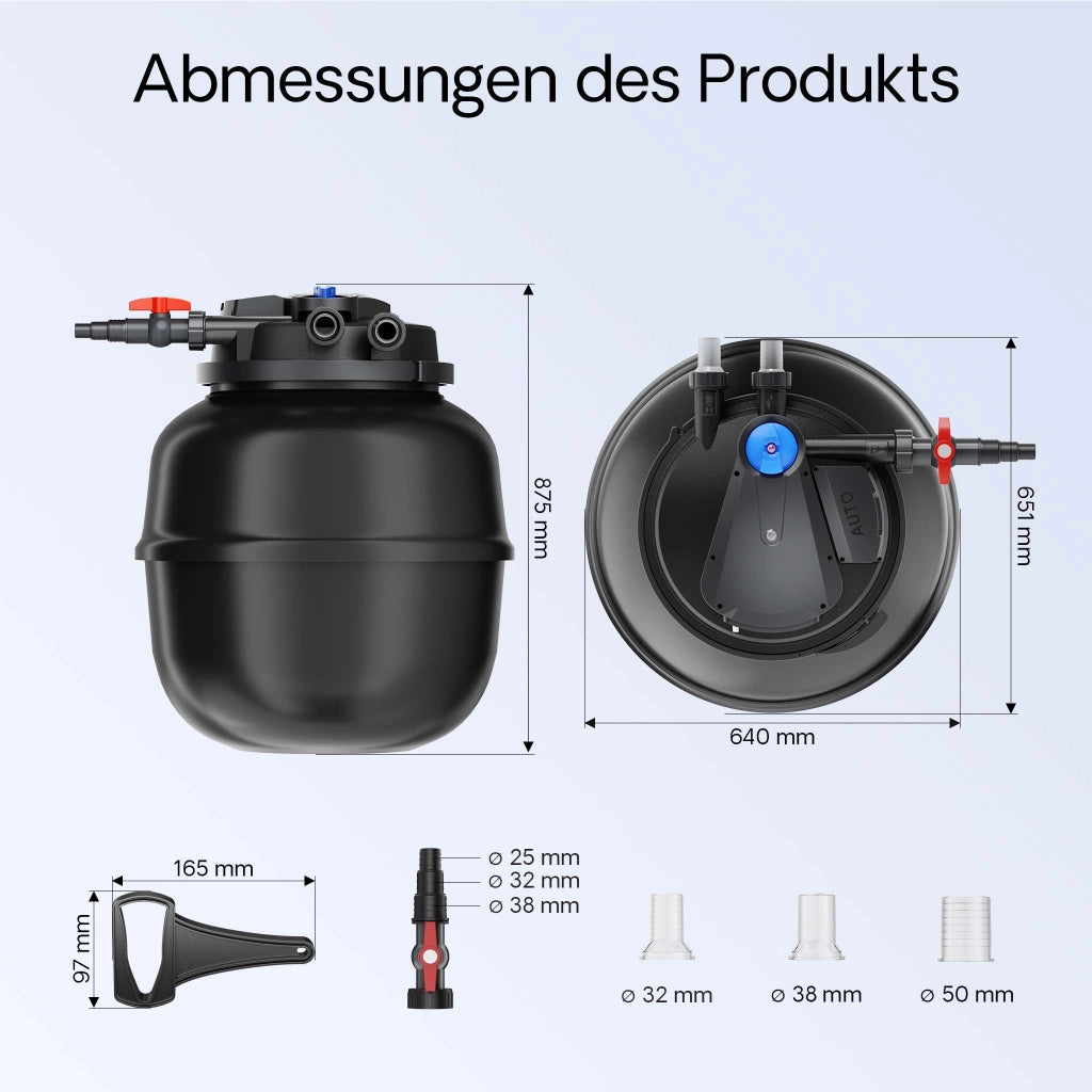 CPA-50000 Filtro a pressione per laghetto con UVC da 55W Per laghetti fino a 80000 litri
