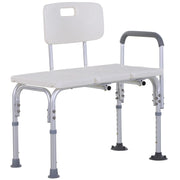 Easycomfort Sedia da Doccia con Altezza Regolabile su 6 Livelli, Piedini e Bracciolo Antiscivolo, Ampia Seduta (68.5x40.5cm)