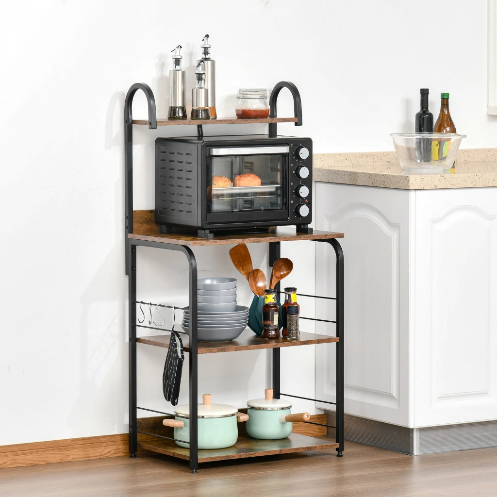 Scaffale cucina 3 ripiani in legno effetto mogano ¨C Xylo ¨C struttura metallo 60x40x125 cm