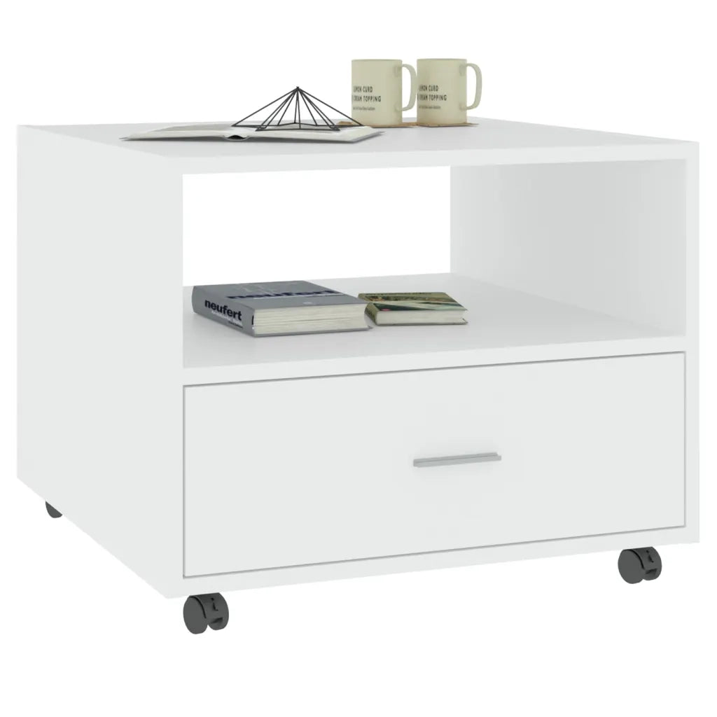 Tavolino da Salotto Bianco 55x55x45 cm in Legno Multistrato  cod mxl 12293