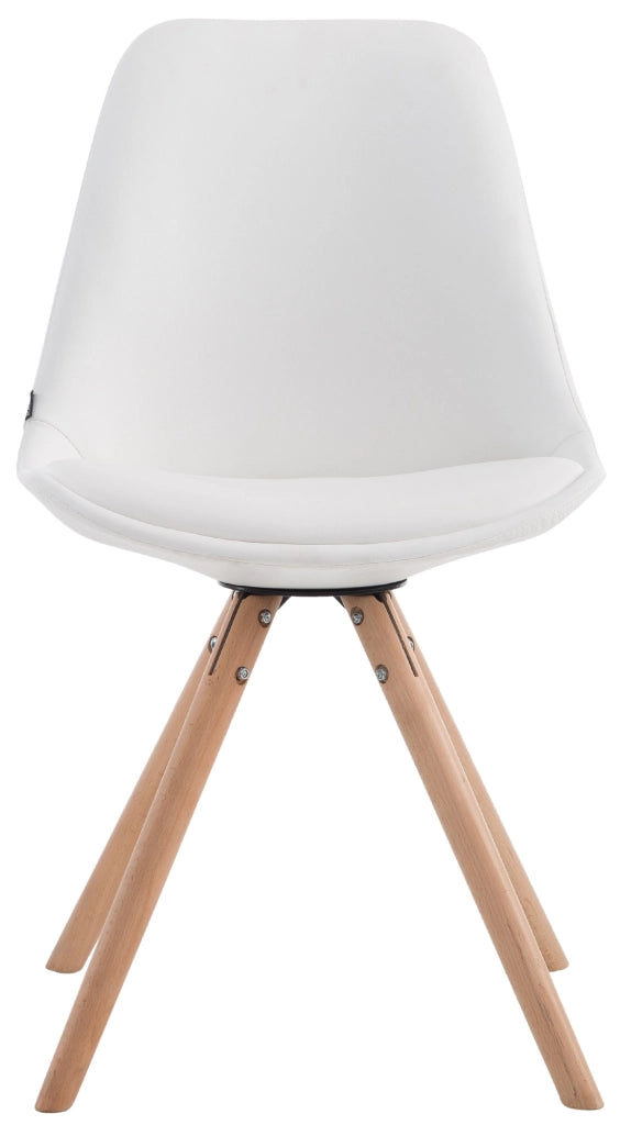 Sedia visitatore Laval in similpelle gambe tonde natura,bianco