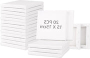 Telaio per dipinto 20 pezzi 15 x 15 cm canapa bianca per dipingere - per vernice acrilica e olio - tessuto di cotone grande